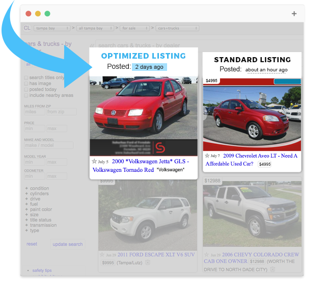Optimized Craigslist Listings Are Shown At The Top Of The SRP