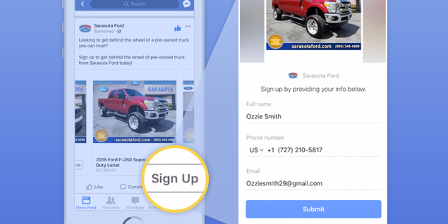 Dealers, We’re Using Facebook’s Brand New Ad Format To Drive VIN Leads Into Your CRM. Here’s How: