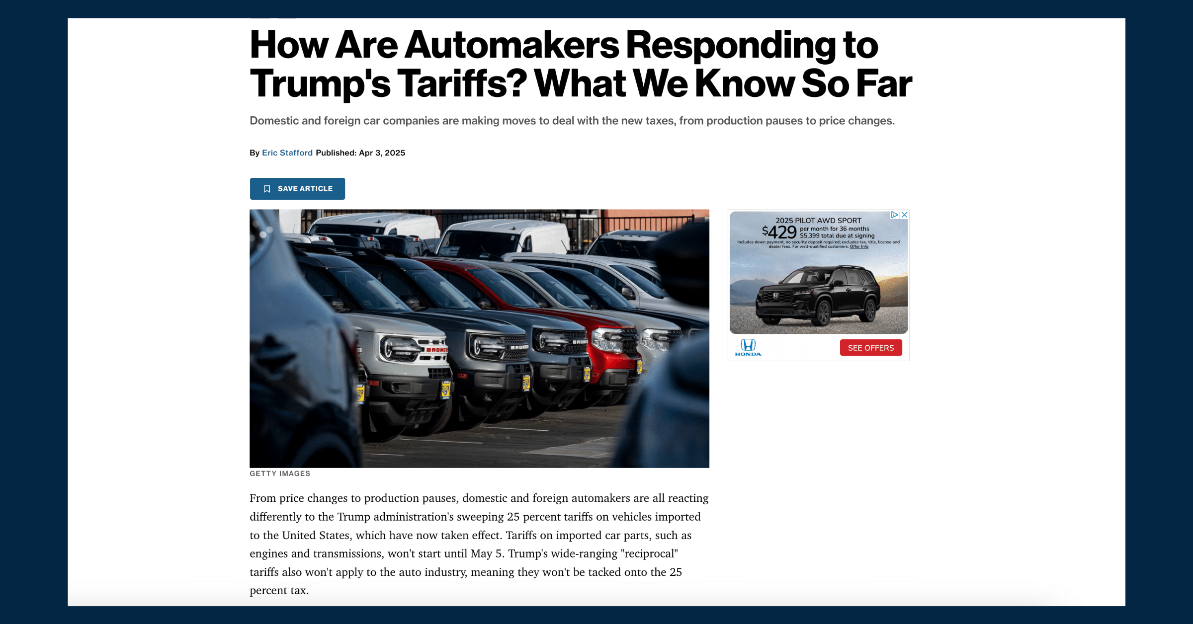 Tariff Response News Article